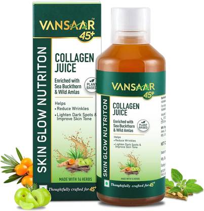 VANSAAR 45+ Collagen Supplement Ayurvedic Juice with Amla Fights Dark Spots & Wrinkles