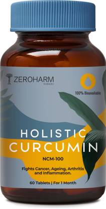 ZEROHARM Holistic Curcumin Tablets With 95% Curcuminoids & Piperine