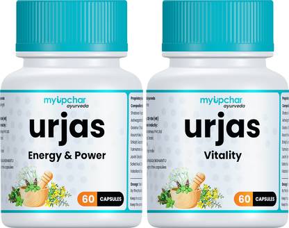 myupchar ayurveda Urjas Combo Energy & Power With Vitality Improve Stamina, Power Each 60 Capsules
