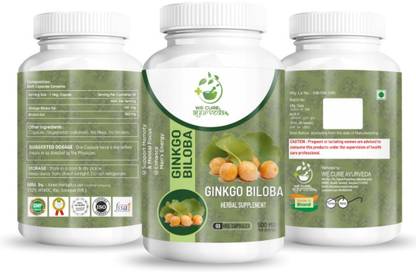 wecureayurveda Ginkgo BIloba Nootropic booster supplement, Productivity boosting 60 Capsules