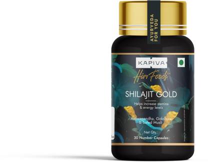 Kapiva Shilajit Gold 30 Capsules | Contains 24 Carat Gold | Boosts Stamina In 4 Weeks