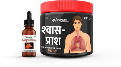 Dr.Satnam's Arogyam Ayurveda Shwas Prash + Nasya Ghee (200 gm, 20 ml )