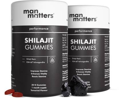 Man Matters Shilajit Gummies Pure Shilajit & Ashwagandha KSM66 Boosts Stamina & Strength