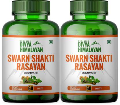 Divya Himalayan Swarn Shakti Rasayan Shilajit and Ashwagandha Tablets with Spirulina & Maca Root