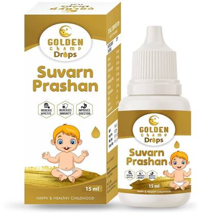 Golden Champ Drops Swarna Prashana Drops | Suvarnaprashan drop for Kids Ayurvedic Immunity Booster