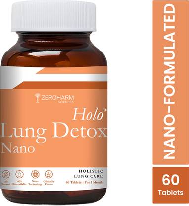ZEROHARM Lung Detox Supplements- Cleans Tar & Phlegm - 60 Tablets