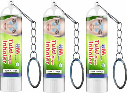 30M Ayurvedic Nasal Inhaler For Cough And Cold Relief | Inhaler Medicine |Aromathearapy Nasal Inhaler | Inhaler with Key Chain | Vaporizer | For Asthma Sinusitis Bronchitis Pack of 3