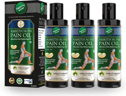 AMRITH NONI Pain Oil: Ayurvedic pain relief Massage oil for Joints,Knee,Body,Back pain 100ml