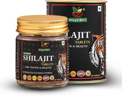 Divya Shri Shilajit Capsule with Pure Shilajit Extract Improves Performance, 60 Capsule