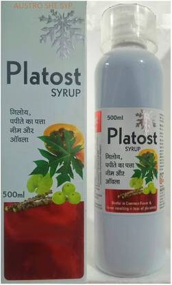 AUSTRO SHE SYP. Platost Herbal Syrup with Papaya Leaves,Giloy,Neem,Tulsi Increase Platelet Count
