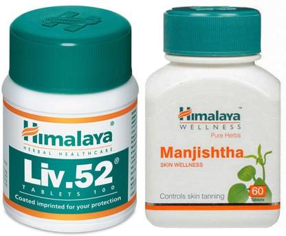 HIMALAYA Liv.52 Tablet (1 Pack) and Manjishtha for Skin Wellness (1 Pack)