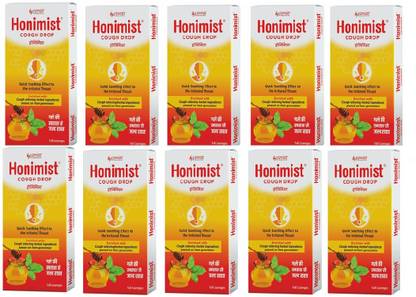 HONIMIST Lozenges | Quick Relief from Sore Itchy ,Scratchy Throat pack of 10*8