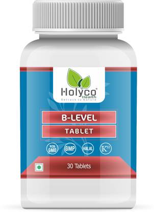 Holyco Health B-Level Tablet - 30 tables, Vitamin B12, Blend of Moringa, Prickly Pear Extract