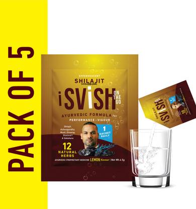 svish on the go Shilajit | Effervescent Powder | Ashwagandha, Musli & Shatavari 4.5g