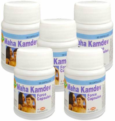 HERB ELIXIR Maha Kamdev Force Capsules for Men Ayurvedic - 30 Capsules (Pack of 5)