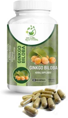 wecureayurveda Organics Ginkgo BIloba Herb for Brain, Stress & Mood Support Support 60 Capsules