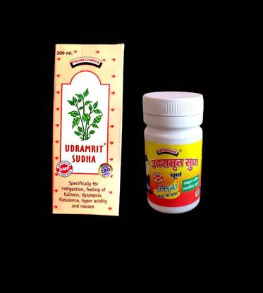 Pranacharya Udaramrit Sudha Churn and Liquid for Indigestion