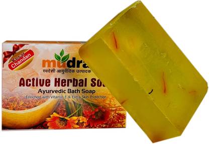 Mudra kesar chandan active herbal soap 2x100g (pack of 2 )