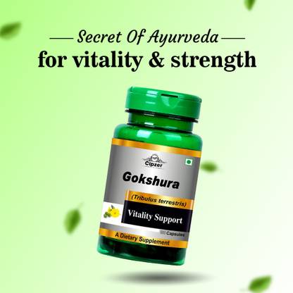 CIPZER Gokshura 30 Capsules For Strength, Stamina, Energy & Urinary Health Support