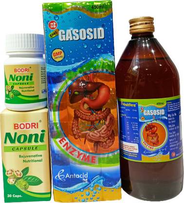 BODRI Noni Capsules & Gasosid EMZYME syrup for Immunity,LIVER & DIGESTIVE DISORDER