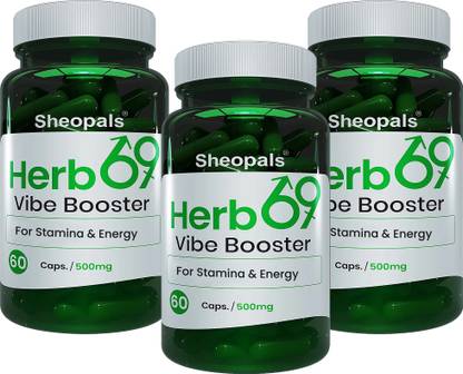 Sheopals Herb69 Capsules With Ashwagandha To Help Improve Energy, Stamina & Strength