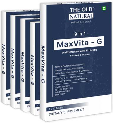 The Old Natural Multivitamin Tablets for Men & Women Probiotics, 100% RDA Vitamin C