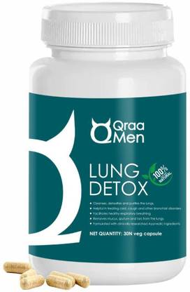 Qraa Lung Detox Capsules for MenICleanses, detoxifies and restores the lungs against
