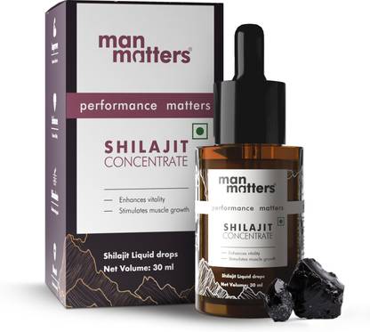 Man Matters Shilajit Concentrate Liquid Drops 30ml | Boosts Stamina, Strength, Energy Levels