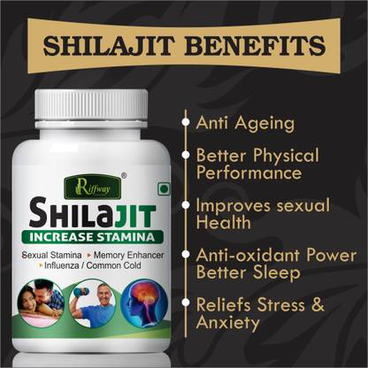 Riffway Shilajit Vitamin Pills For Reduce Depression Anxiety Boosts Immunity