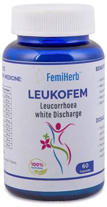 FemiHerb Leukofem white discharge Leucorrhea Balances pH Reduces Itching, Burning, Odour