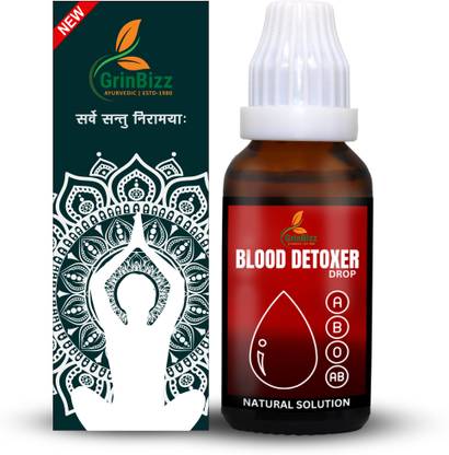 grinbizz Blood Detoxer Drop Natural Blood Purifier/Remove Toxins & Impurities/Blood Clean