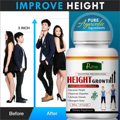 Riffway Height Growth Herbal Capsules For Body Growth Reduce Bones Deficiency