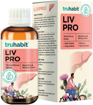 TruHabit Livpro Herbal Liver Tonic with Milk Thistle, AYUSH Certified Liver Detox (100ml)