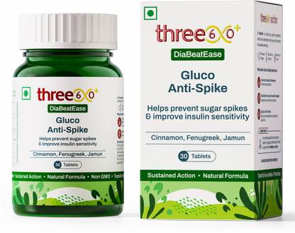 three60+ DIABEATEASE GLUCO ANTI-SPIKE 30 Tablets
