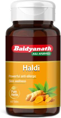 Baidyanath Haldi Tablets - 60 Tablets | Ayurvedic Turmeric Supplement With Haridra Extract