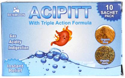 Benmoon Acipitt "With Triple Action Formula" "For Gas, Acidity, Indigestion"