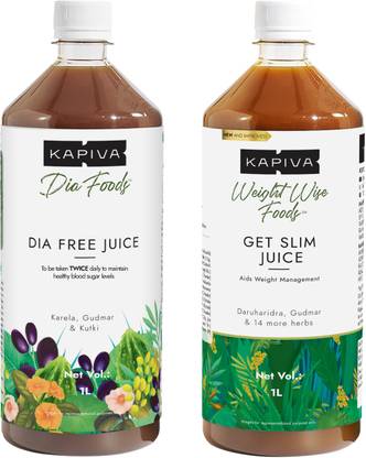 Kapiva Dia Free Juice + Get Slim Juice | Diabetes & Weight Management Combo