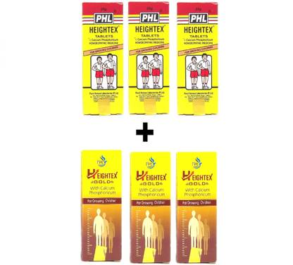 PhL Heightex and Heightex gold Tablet for children height growth (3+3)