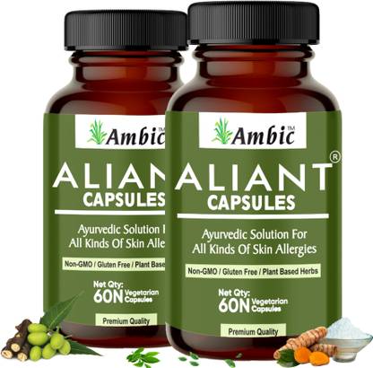 AMBIC ALIANT Anti Allergy Ayurvedic Capsules for Acne Itching & Other Skin Allergies