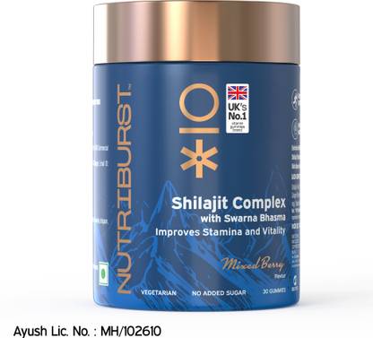 Nutriburst Shilajit Gummies, Ayurvedic Herbal Blend, Natural Vitality Booster, 1 Month Pack