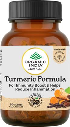 ORGANIC INDIA Turmeric 60 Capsules Bottle
