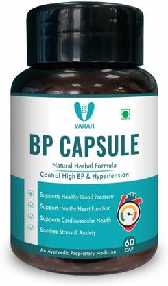 varah BP Capsule - Natural Herbal Formula for High BP & Hypertension, 60 Capsules