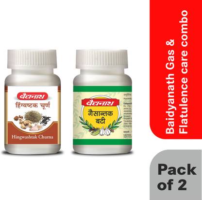 Baidyanath Gas & Flatulence Care Combo- Gaisantak Bati 100 GM, Hingwashtak Churna 120 GM