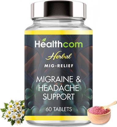 Healthcom Migraine and Headache Relief Ayurvedic Medicine | Mig-Relief | 60 Tablets | Safe