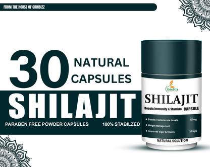 grinbizz Shilajit Capsule For Boost Strength/Stamina/Energy/For Men & Women