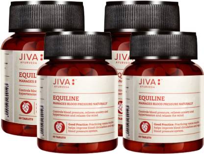 JIVA Equiline Tablets - Manages Blood Pressure Naturally - 60 Tablets Each Pack of 4