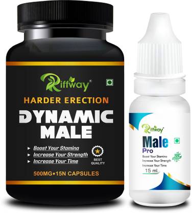 Riffway Dynamic Male. Formula & Male Pro Massage Oil Stamina Capsule Combo For Men
