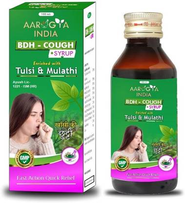 Aarogya India Ayurvedic Cough Syrup Enriched With Tulsi & Mulathi-100 ml