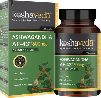 Koshaveda Ashwagandha AF-43™ 600mg by , 60 Capsules | 5X More Potent