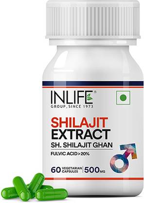 INLIFE Shilajit Extract, 500mg (60 Vegetarian Capsules)